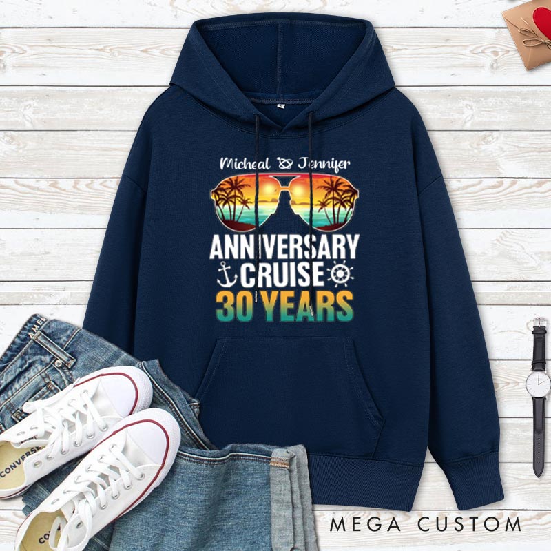 Personalized 30th Anniversary Cruise Hoodie 30 Years Anniversary Gift Hoodie for Couple Anniversary Outfit for Husband Wife