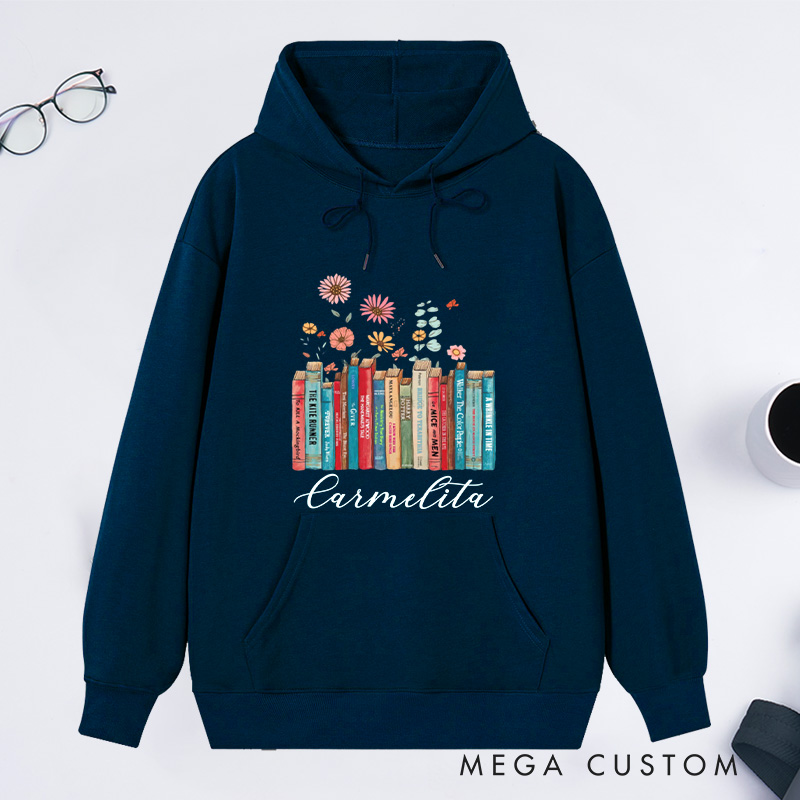 Personalized I'm with the Banned Classic Hoodies Floral Books Hoodies Custom Bookish Hoodies with Name Librarian Gift Book Lover Gift for Reader