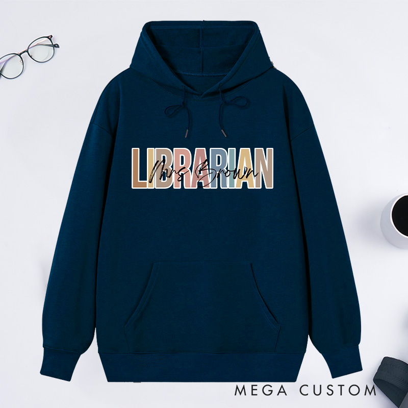 Personalized Librarian Classic Hoodies Custom Librarian Hoodies with Name Librarian Gift Librarian Day Gift