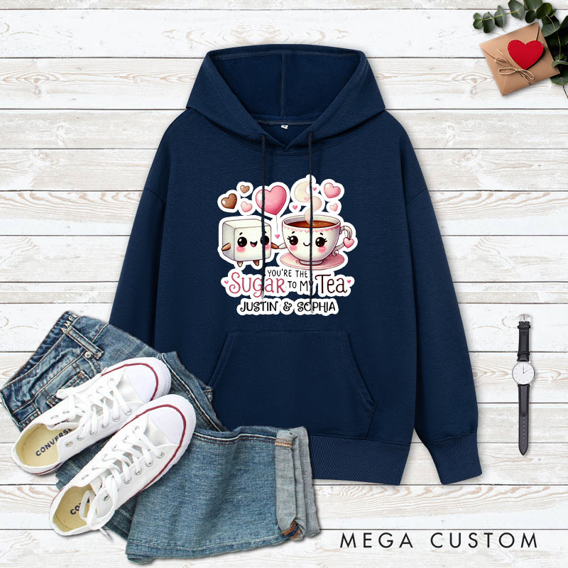 Personalized Couple You’re the Sugar to My Tea Valentine's Day Hoodie Couple Sweatshirt for Boyfriend Girlfriend Husband Wife