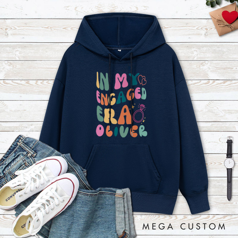 Personalized In My Engaged Era in Vibrant Colors Fiancee Engagement Fiancée Hoodie
