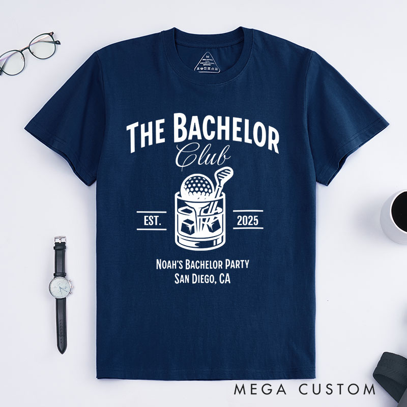 Personalized Groom Bachelor Club T-Shirt Golf Lover Bachelor Party Shirt Groomsman Proposal T-Shirt for Best Man Usher