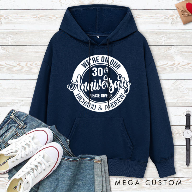 Personalized 30th Anniversary Humor Hoodie Couple 30th Anniversary Top Wear for Her Him Anniversary Outfit for Wife Husband