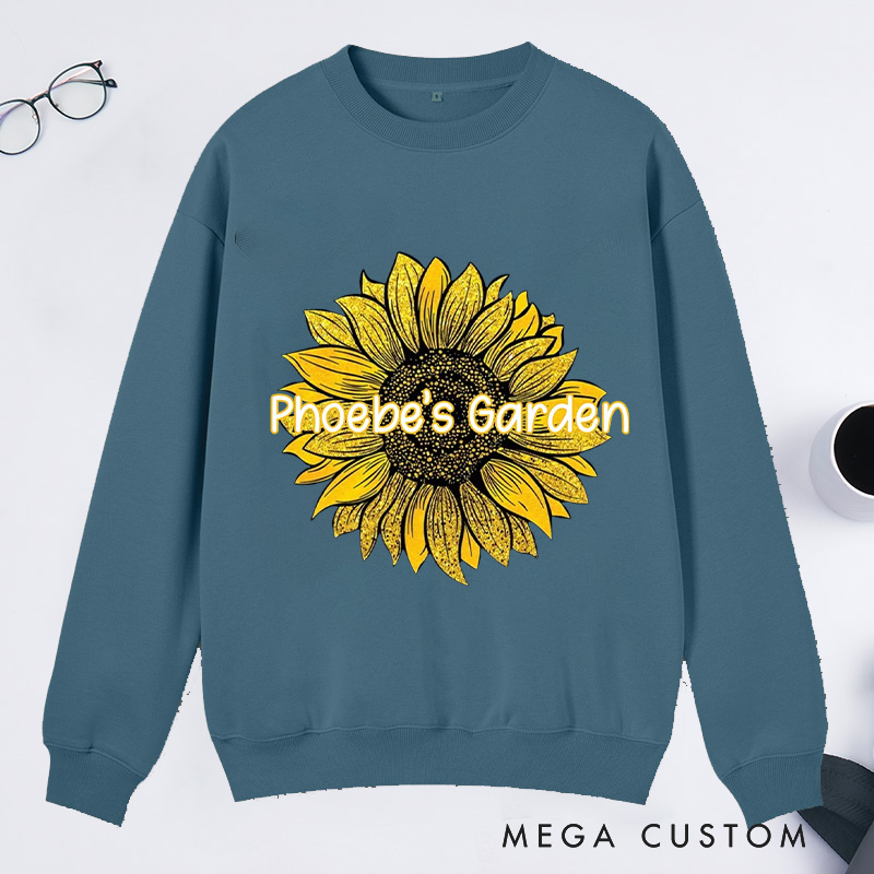 Personalized Sunflower Classic Sweatshirts Plant Lady Sweatshirt with Name Gardener Sweatshirt Plant Lover Gift Gardening Gift Gardener Gift