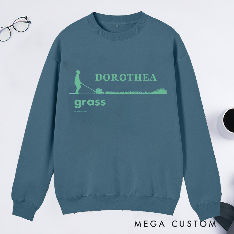 Personalized Grass Men's Classic Sweatshirts Garden Sweatshirt with Name Gardener Sweatshirt Plant Lover Gift Gardening Gift for Father
