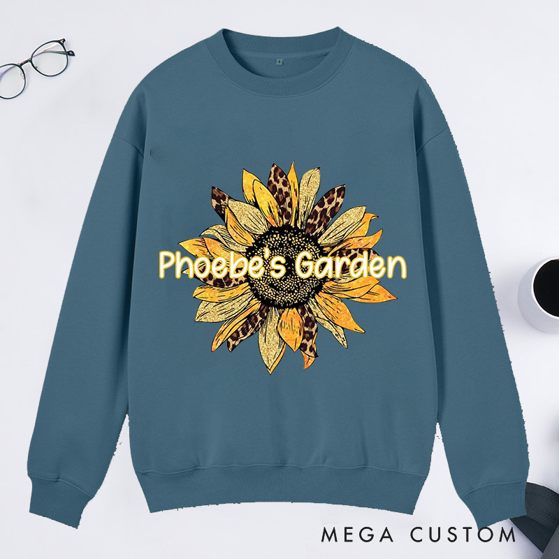 Personalized Sunflower Classic Sweatshirts with Name Gardener Sweatshirt Plant Lover Gift Gardening Lover Gift for Gardener Gift