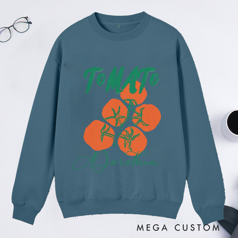 Personalized Tomato Classic Sweatshirts  Farmers Market Sweatshirt Gardener Sweatshirt with Name Plant Lover Gift Gardening Lover Gift