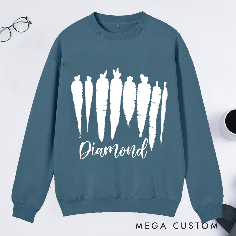 Personalized Carrot Classic Sweatshirts Wildflowers Food Sweatshirt Vegetable Sweatshirt Plant Lover Gift Gardening Gifts Farmer Gift