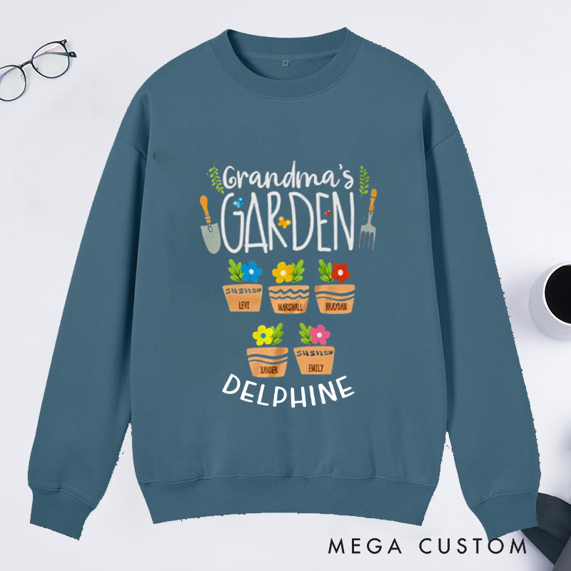 Personalized Grandma's Garden Classic Sweatshirts Grandma Sweatshirt Nana Sweatshirt Grandma Gift Gardening Gifts Mother's Day Gift