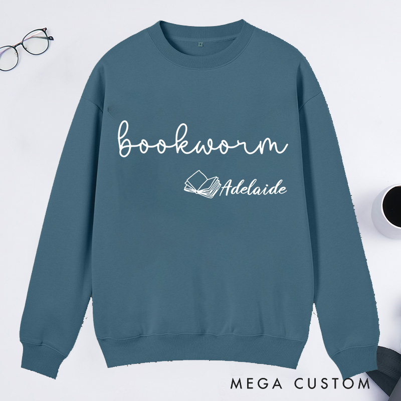 Personalized Bookworm Classic Sweatshirts Custom Sweatshirt with Name Bookish Sweatshirt Book Lovers Gift Librarian Gift Reading Gift