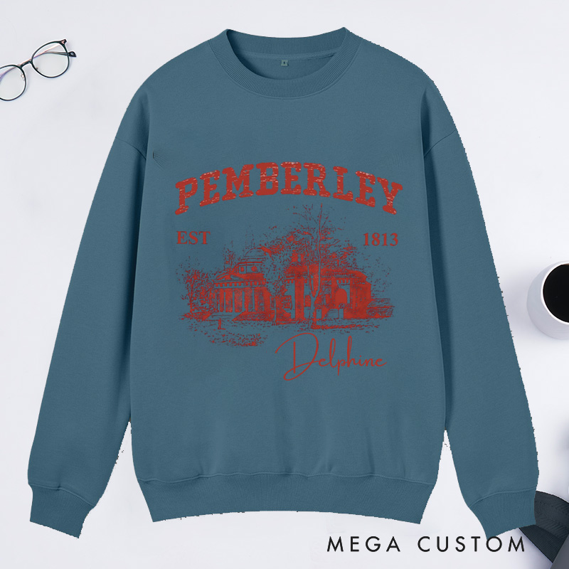 Personalized Pemberley Light Academia Classic Sweatshirts Custom Bookish Sweatshirt Literature Literary Sweatshirt Book Lovers Gift Librarian Gift