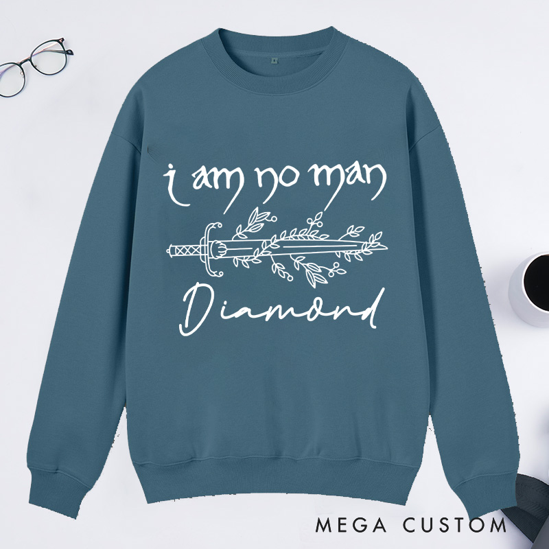 Personalized I Am No Man Classic Sweatshirts Reading Fandom Sweatshirt Bookish Sweatshirt with Name for Book Lover Gift Librarian Gift