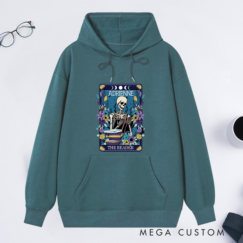 Personalized The Reader Classic Hoodies Custom Book Lover Hoodies with Name Reading Hoodies Librarian Gift Book Lover Gift for Reader