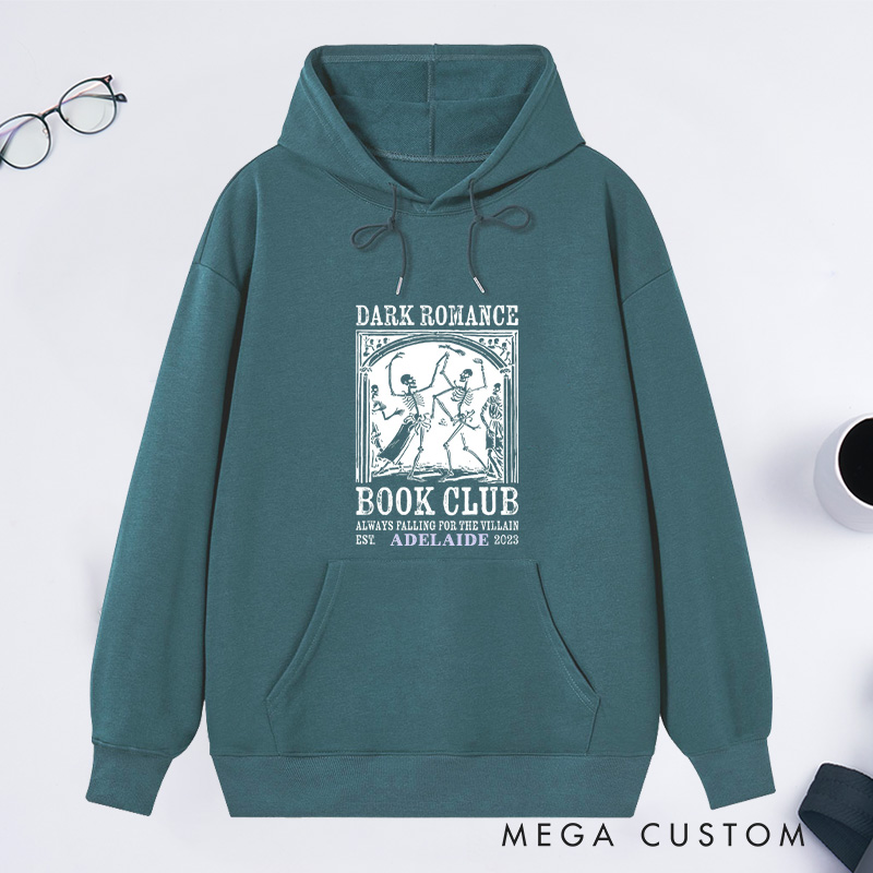 Personalized Dark Romance Book Club Classic Hoodies Custom Book Lover Hoodies with Name Reading Hoodies Librarian Gift Book Lover Gift for Reader