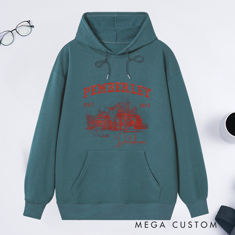 Personalized Pemberley Light Academia Classic Hoodies Custom Book Lover Hoodies with Name Librarian Gift Book Lover Gift for Reader