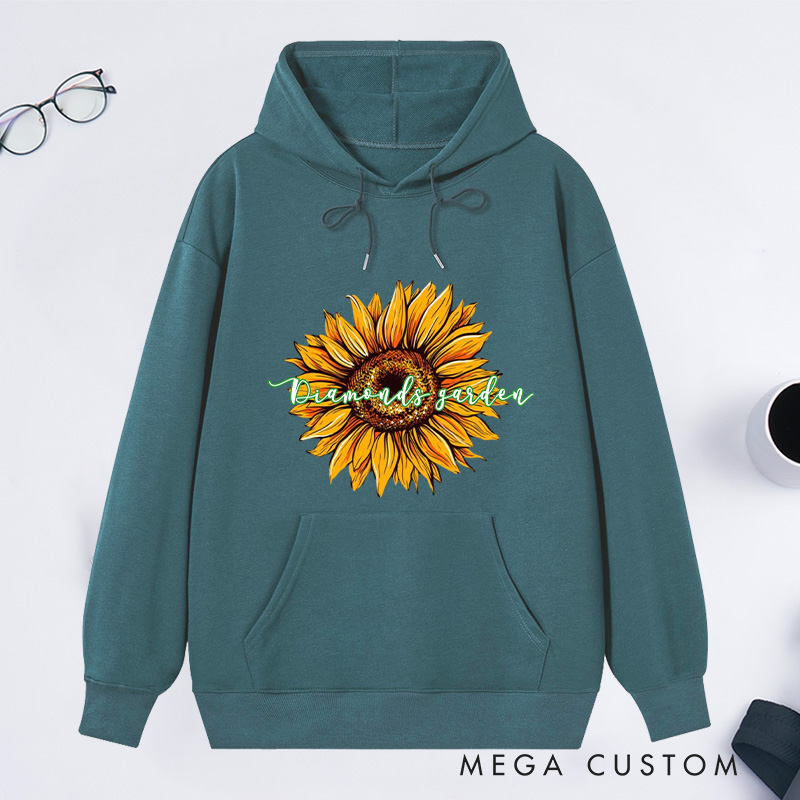 Personalized Sunflower Classic Hoodies Custom Hoodies with Name Plant Lover Gift Gardening Lover Gift for Gardener Gift