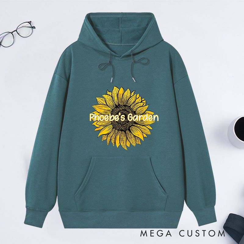 Personalized Sunflower Classic Hoodies Custom Plant Lady Hoodies with Name Plant Lover Gift Gardening Lover Gift for Gardener Gift