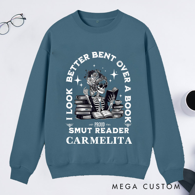 Personalized Spread Those Pages Classic Sweatshirts I look Better Bent Over A Book Bookish Sweatshirt with Name Book Lovers Gift Librarian Gift