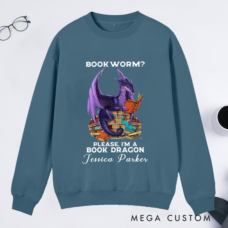 Personalized Dragon Book Classic Sweatshirts Bookworm Sweatshirt Reading Sweatshirt Reading Lover Shirt