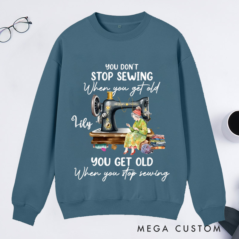 Personalized Funny Quotes Sewing Machine Classic Sweatshirts Sewing Sweatshirts Sewing Pattern Sweatshirts Mom Life Cute Sewing Gift