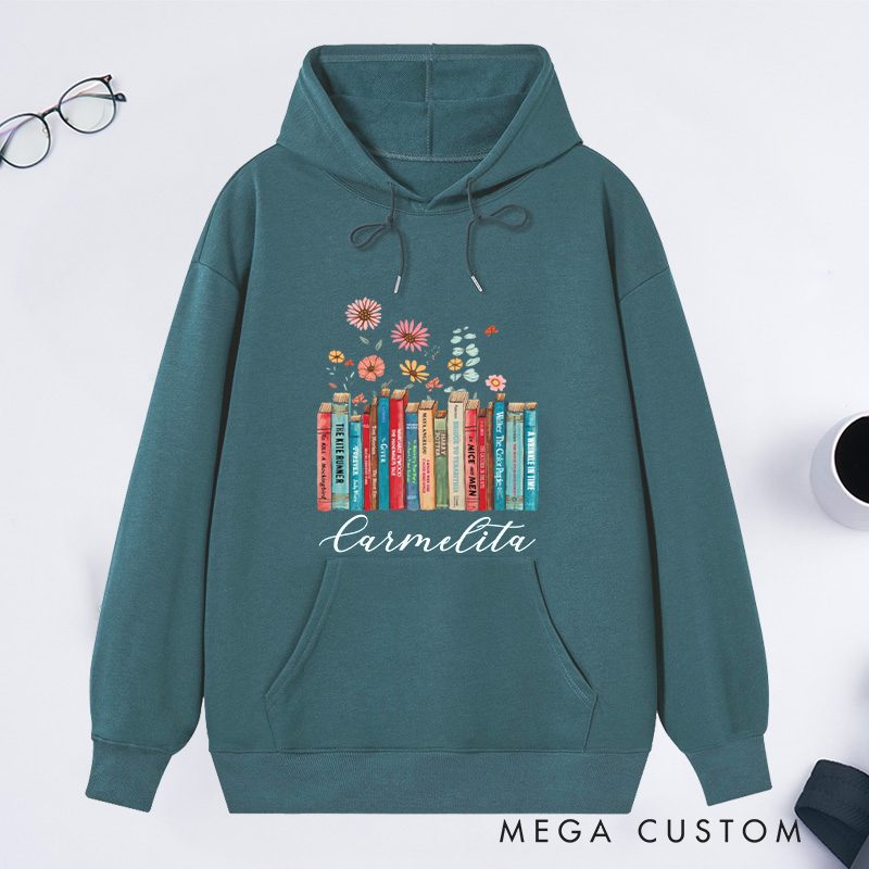 Personalized I'm with the Banned Classic Hoodies Floral Books Hoodies Custom Bookish Hoodies with Name Librarian Gift Book Lover Gift for Reader