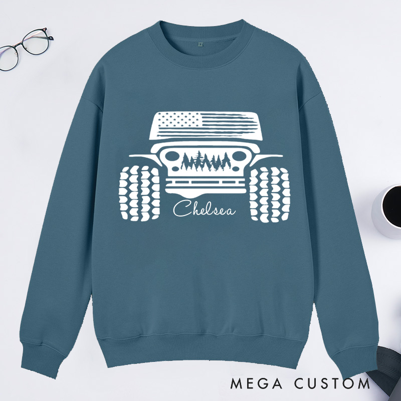 Personalized US Off Road Forest Classic Sweatshirts Gifts for Travel Enthusiasts