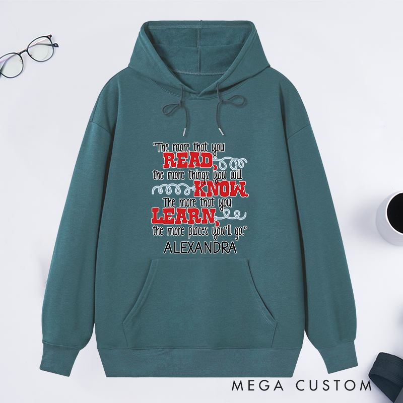 Personalized the More That You Read Classic Hoodies Custom Book Lover Hoodies with Name Reading Hoodies Librarian Gift Book Lover Gift