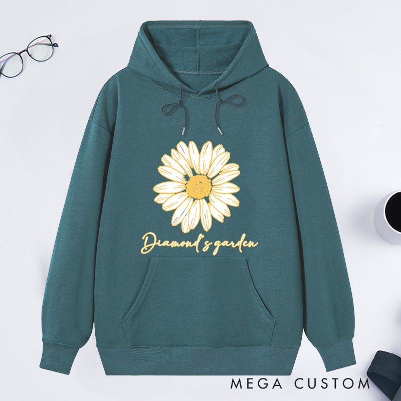 Personalized Daisy Classic Hoodies Custom Flower Hoodies with Name Plant Lover Gift Gardening Lover Gift for Gardener Gift