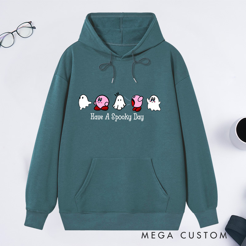 Personalized Hoodie Have a Spooky Day Design Cute Ghost and Character Theme Comfortable Sweatshirt for Housewarming Halloween Gift