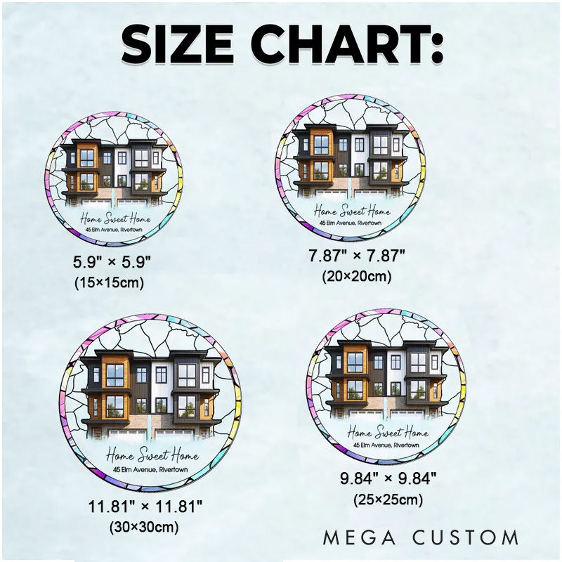 Personalized House Stained Glass Suncatcher Custom Window Hanging Housewarming Stained Glass New Home Decor Realtor Closing Gift