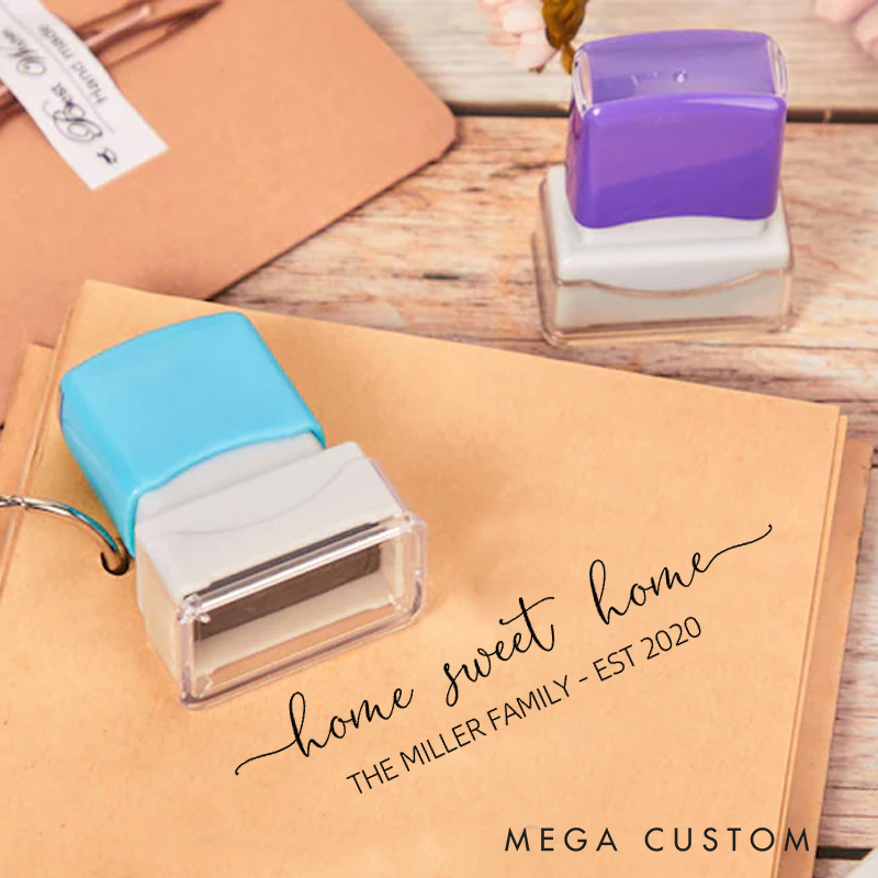 Personalized Housewarming Seal Home Sweet Home Design Custom Family Name and Established Year Decorative Stamp for New Homeowners