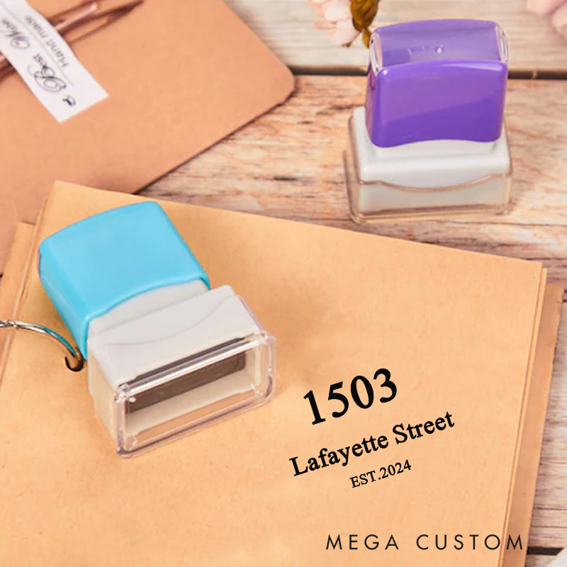 Personalized Housewarming Stamp Custom Address Design House Number Street Name and Established Year Theme Decorative Stamp for New Homeowners Crafting