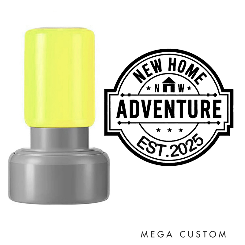 Personalized Stamp New Home Adventure Design Custom Established Date Decorative Stamp for New Homeowners Housewarming Gifts and Memories