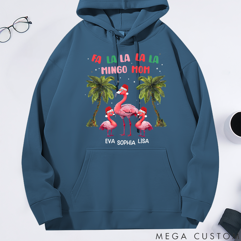 Personalized Christmas Family Reunion Theme Flamingo Mom Classic Hoodie