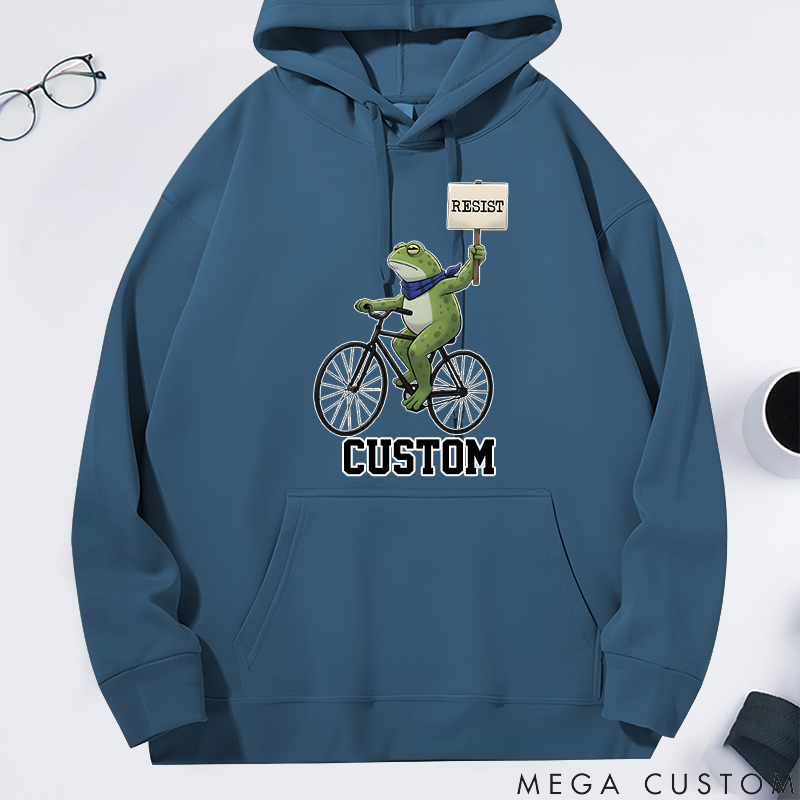 Personalized Classic Hoodie Portland Bicycle Frog Protest Design