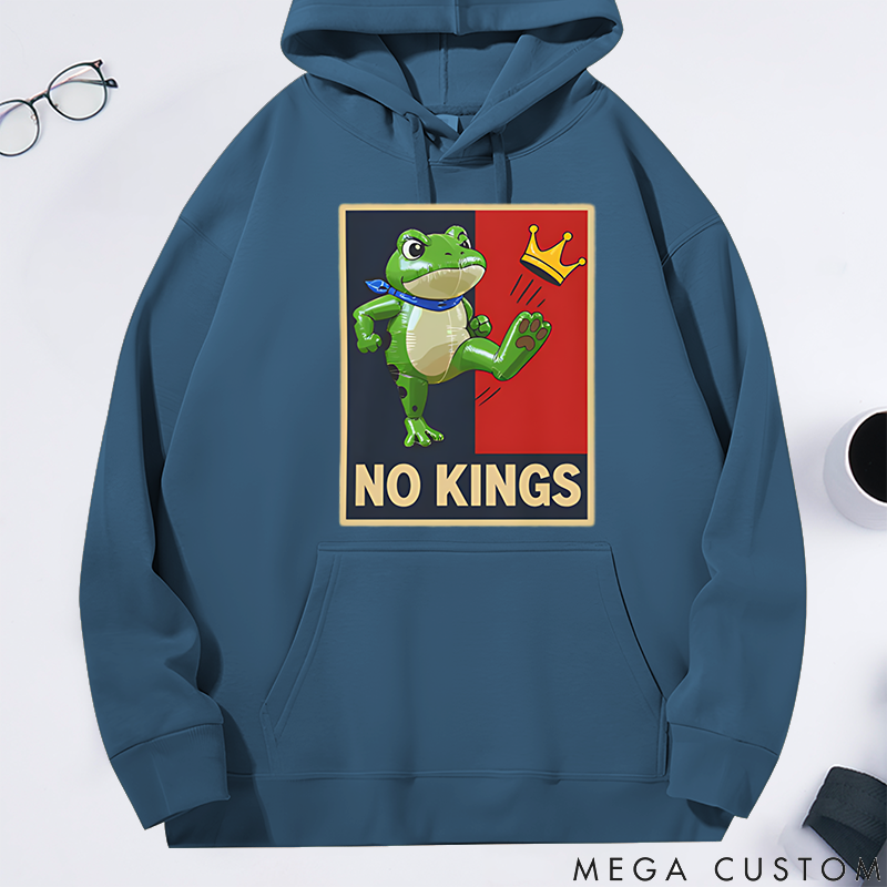 Personalized Classic Hoodie Portland Frog Protest No Kings in America Theme