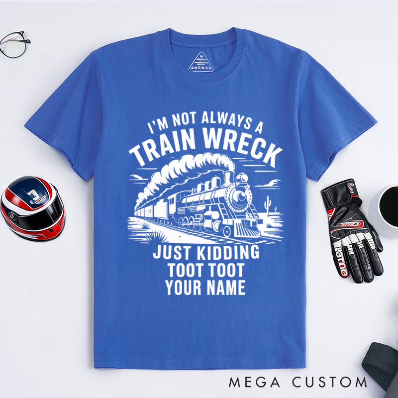Personalized Train Enthusiast T-Shirt Custom Train Wreck Design Shirt Train Lover Gift