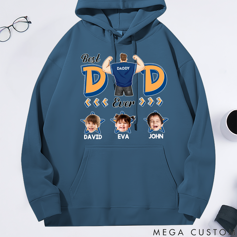 Personalized Classic Hoodie Super Dad Ever Star Theme