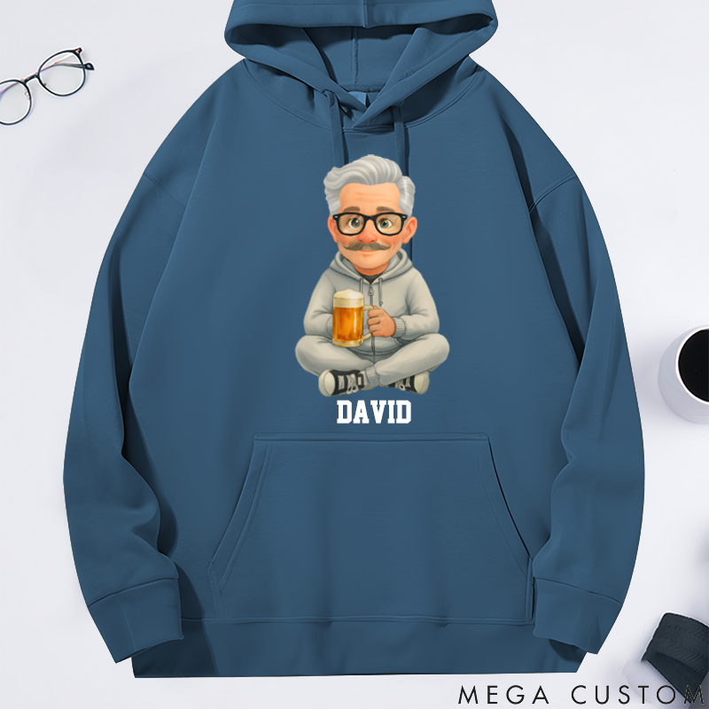 Personalized Classic Hoodie Watercolor Style Trendy Grandparents Love Beer the Most