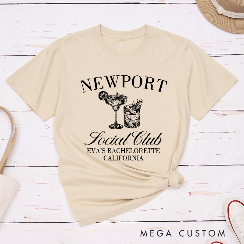 Personalized Bride Cocktail Social Club Matching T-Shirt Bridesmaid The Bach T-Shirt Bride's Crew T-Shirt Wedding Bachelorette Party Gift