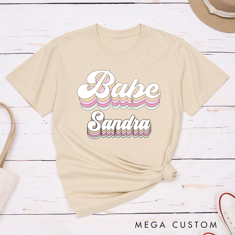 Personalized 3D-Style Bride with Name Matching T-Shirt Bridesmaid T-Shirt Babe Wedding T-Shirt Bachelorette Party T-Shirt Hen Party Gift
