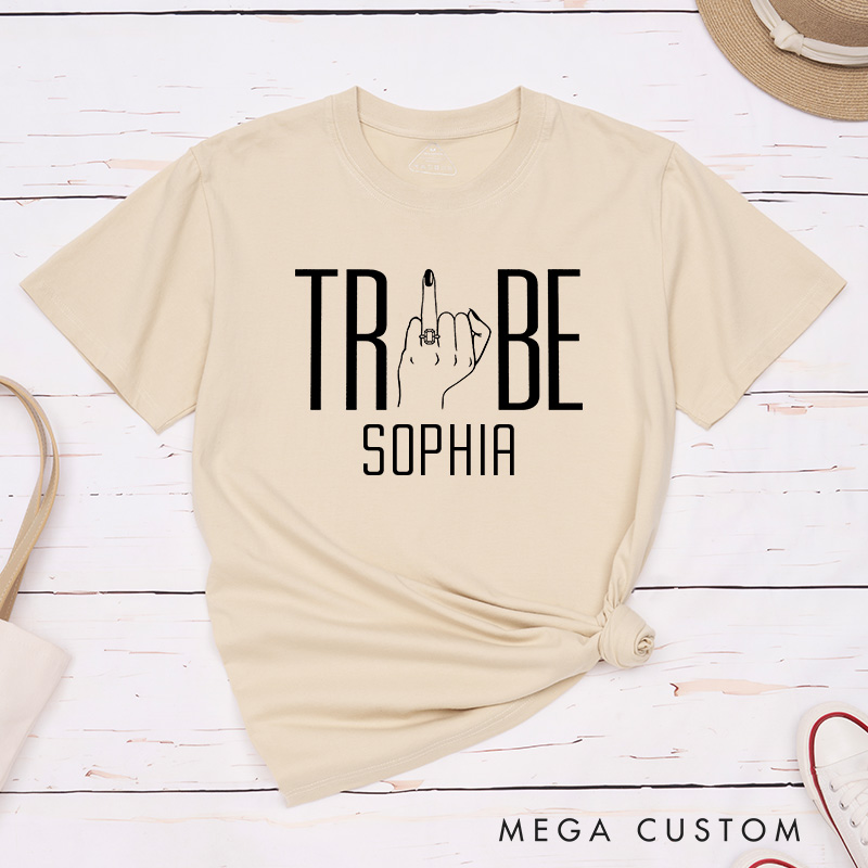 Personalized Minimalism Bride Hand with Ring Matching T-Shirt Bride Tribe T-Shirt Wedding Hen Party T-Shirt Bachelorette Party Gift