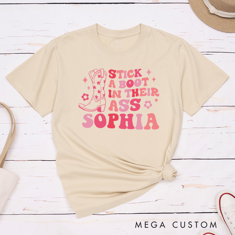 Personalized These Boots Are Made for Walking Down the Aisle T-Shirt Country Bride T-Shirt Cowgirl Boot T-Shirt Wedding Bachelorette Party Gift