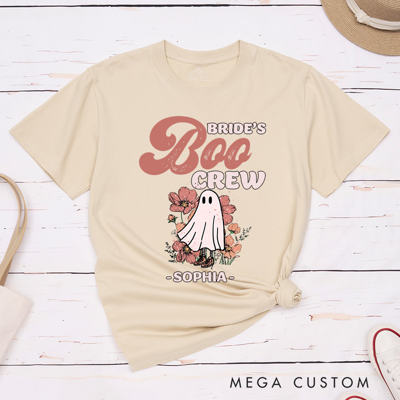 Personalized Bride Last Boo Before I Say I Do Matching T-Shirt Bride's Boo Crew T-Shirt Bridesmaid Halloween T-Shirt Bachelorette Party Gift