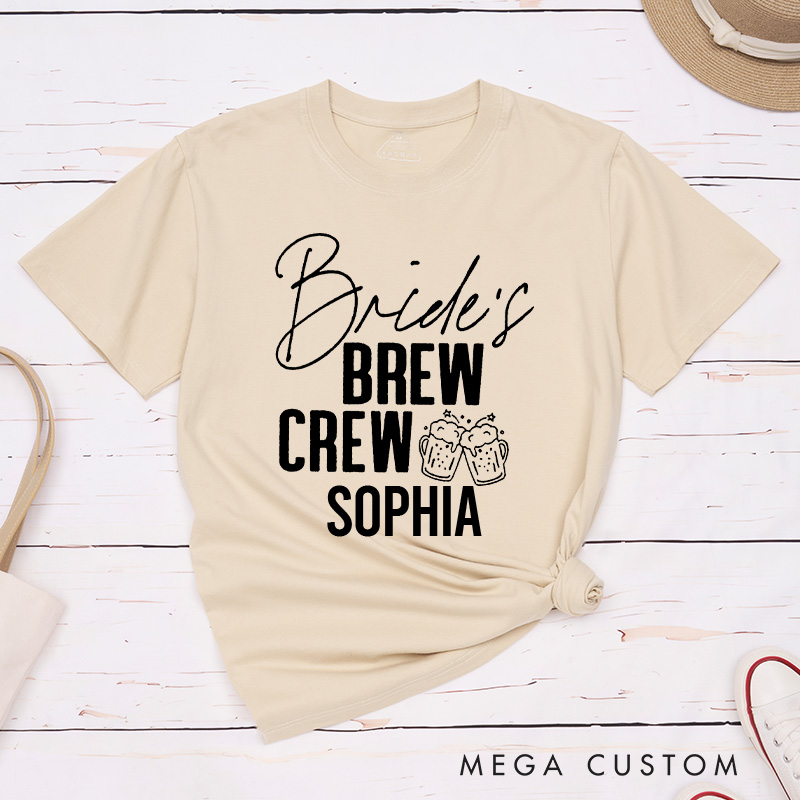 Personalized Brews Before I Do's with Diamond Ring Matching T-Shirt Bride's Brew Crew T-Shirt Bridesmaid Wedding T-Shirt Bachelorette Party Gift