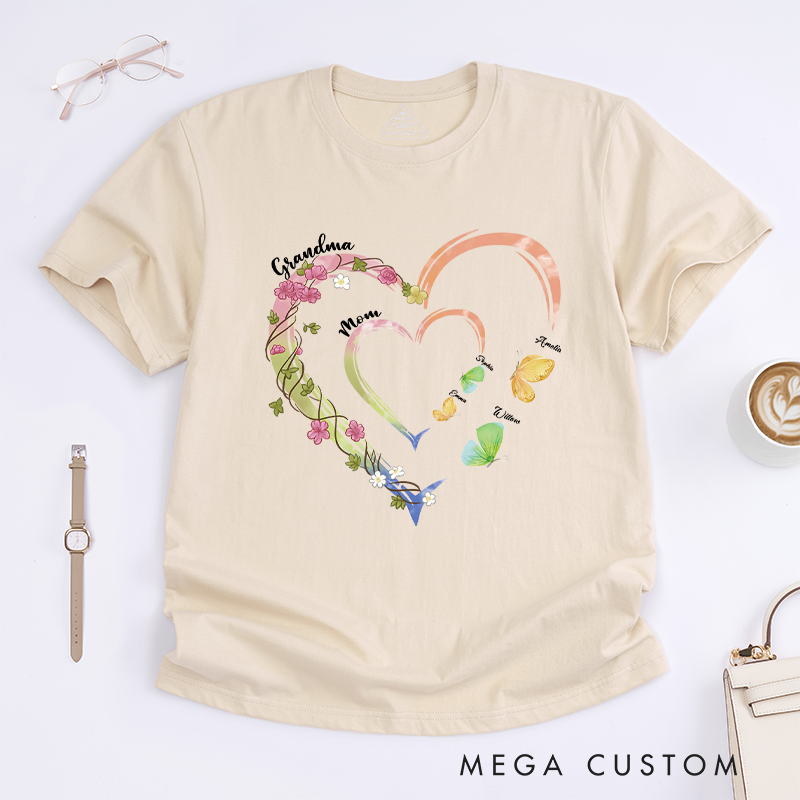 Personalized Family is Where Love is Endless Gift for Mom Grandma Classic T-shirt