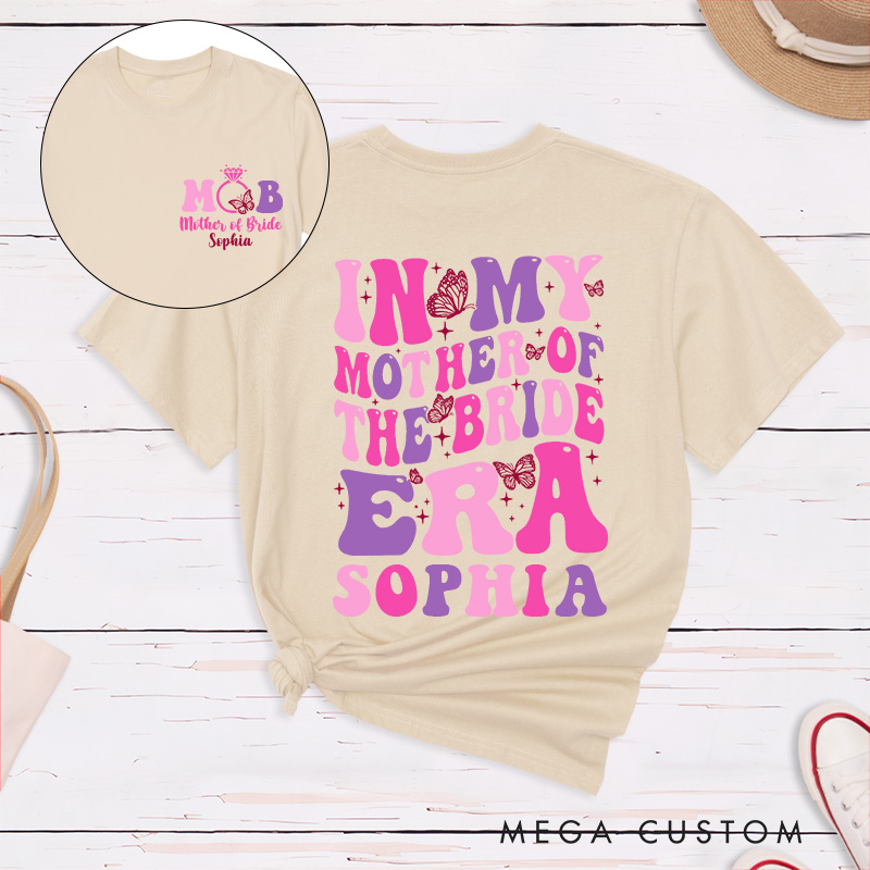 Personalized Butterfly In My Mother of the Bride Era Matching T-Shirt In My Mother of the Groom Era T-Shirt Wedding T-Shirt Bachelorette Party Gift