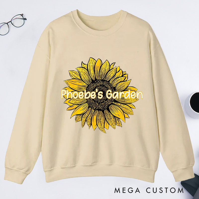 Personalized Sunflower Classic Sweatshirts Plant Lady Sweatshirt with Name Gardener Sweatshirt Plant Lover Gift Gardening Gift Gardener Gift