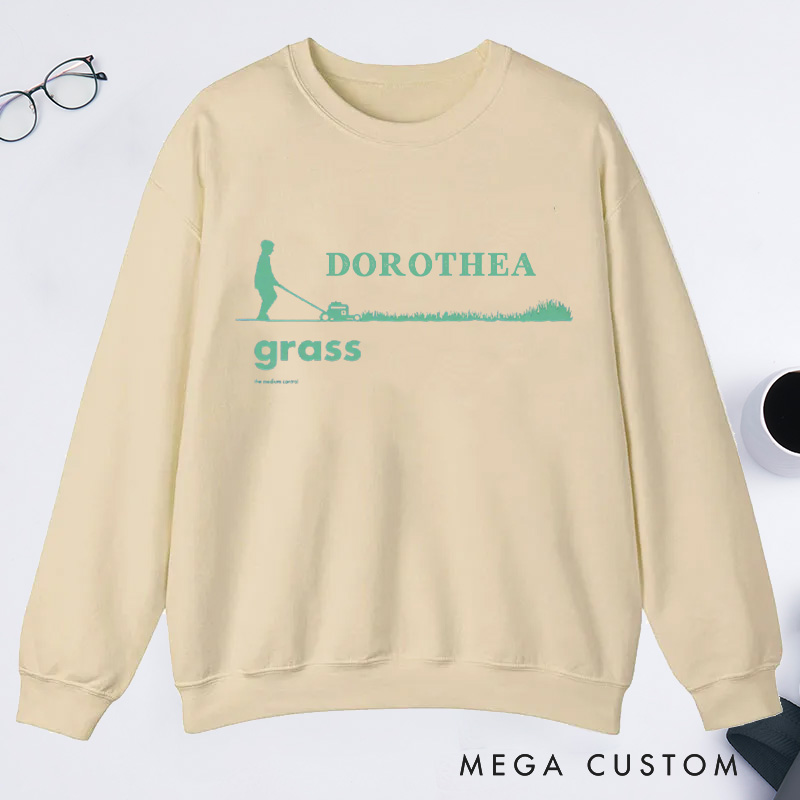 Personalized Grass Men's Classic Sweatshirts Garden Sweatshirt with Name Gardener Sweatshirt Plant Lover Gift Gardening Gift for Father