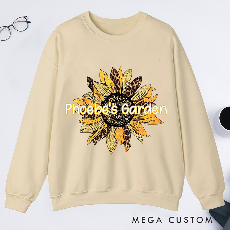 Personalized Sunflower Classic Sweatshirts with Name Gardener Sweatshirt Plant Lover Gift Gardening Lover Gift for Gardener Gift